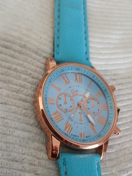 Women\'s Turquoise Blue Leather Strap Watch with Rose Gold Case main image 7